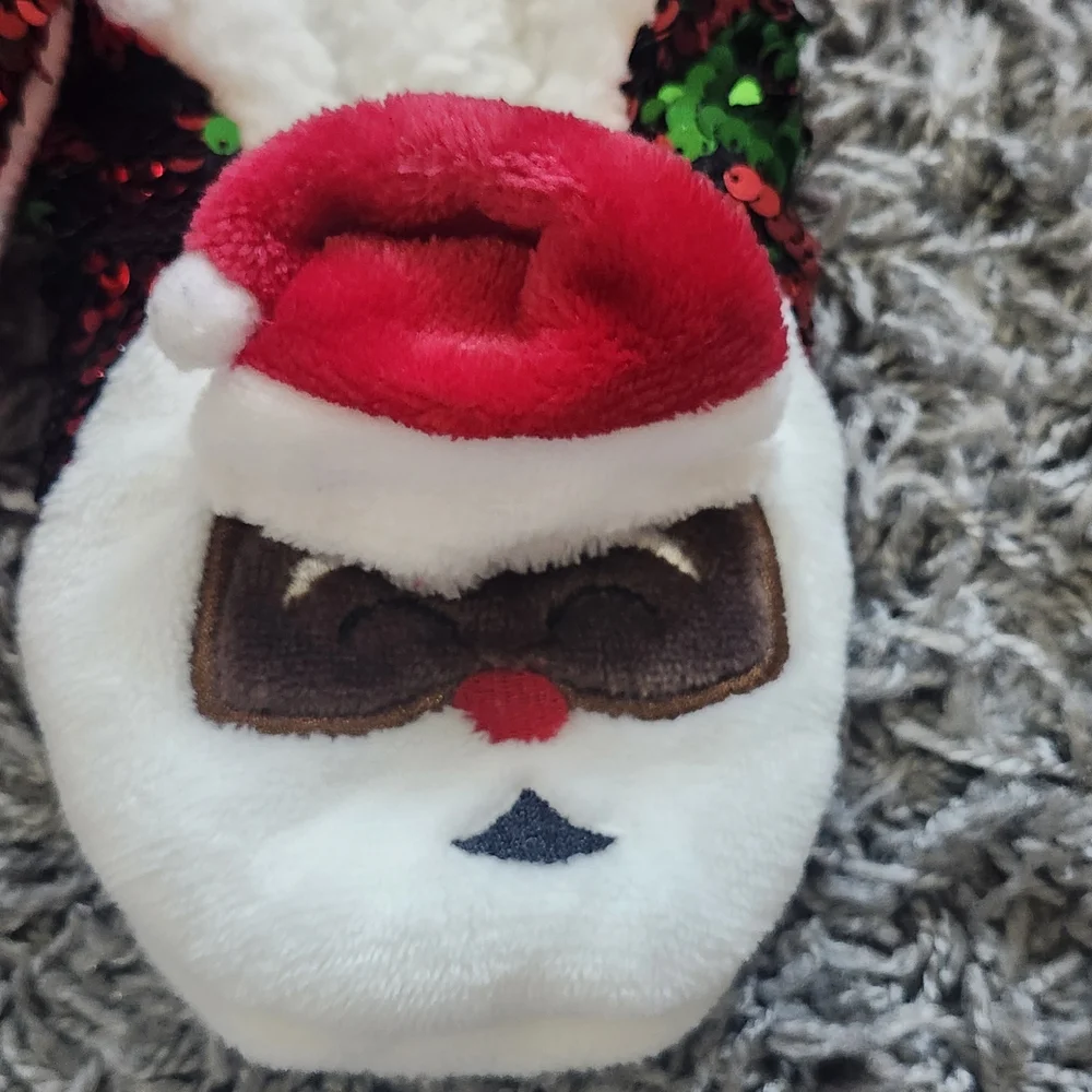 Target Red and Green Sequin Santa Slippers